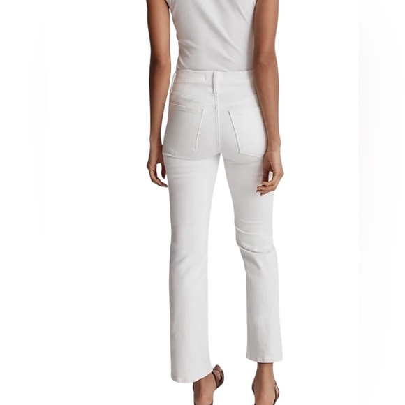Madewell‎ Mid Rise Kick Out White Denim Jeans - Picture 3 of 5